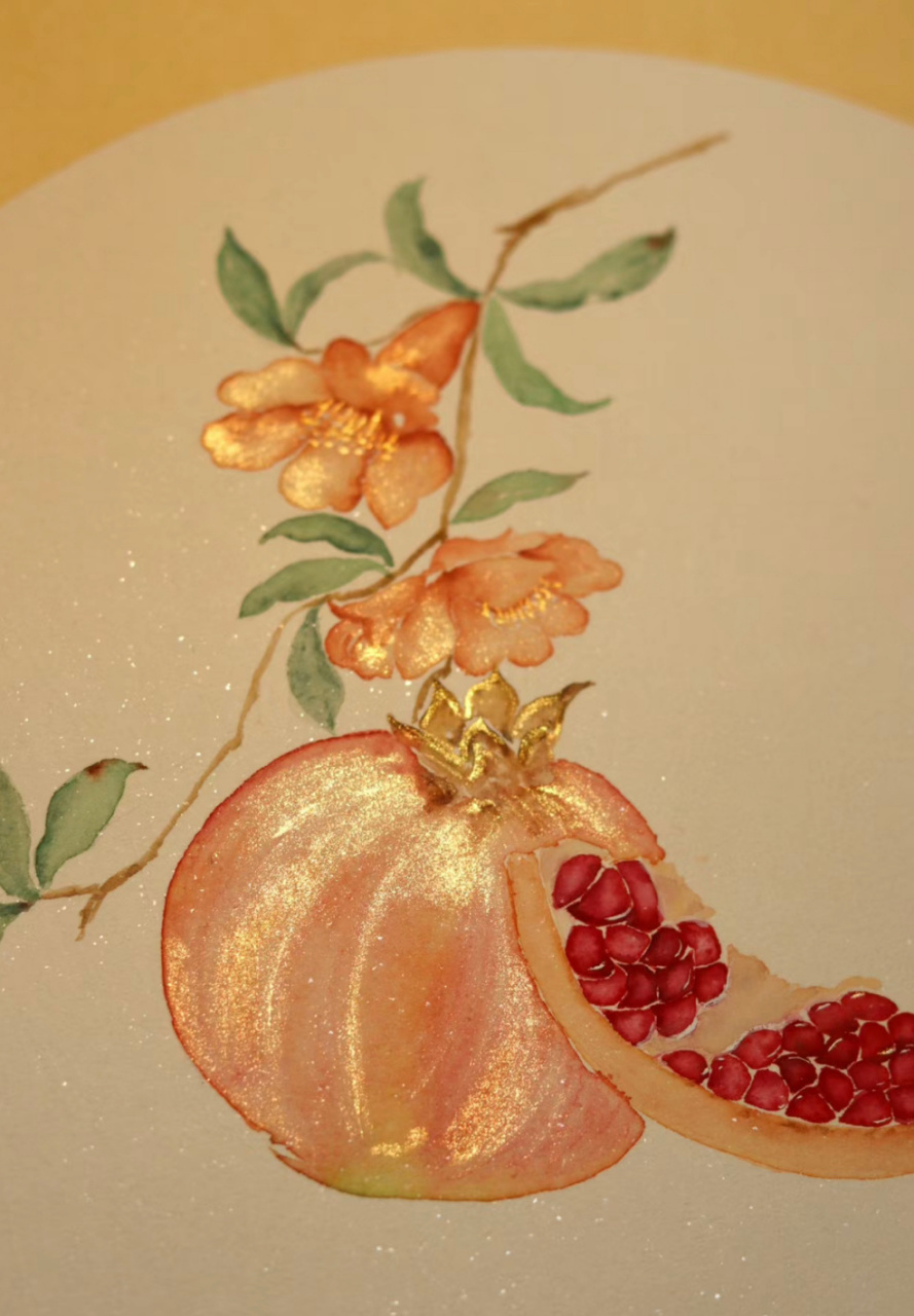 丹若醉清秋·画石榴