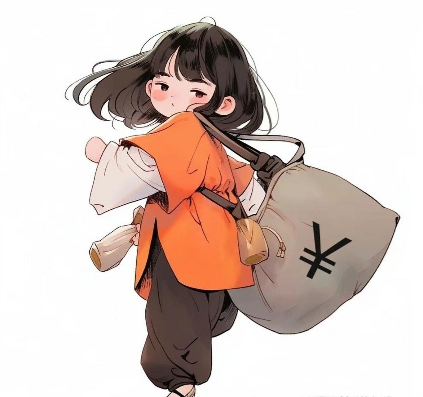 努力赚钱发财暴富系列萌娃头像