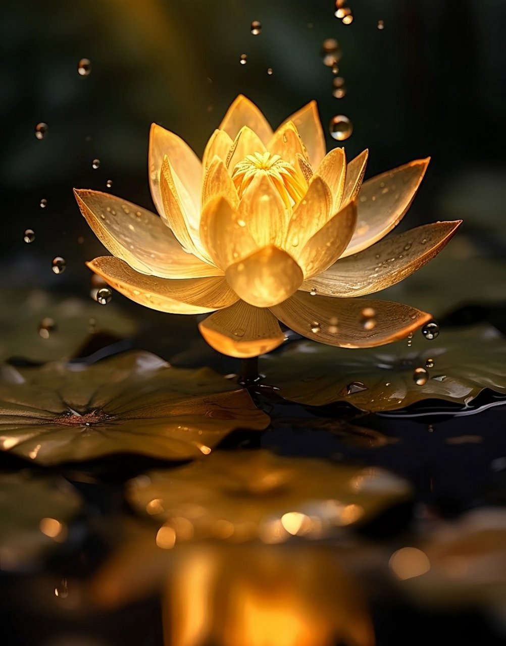 "心如莲花,人生才会一路芬芳"若你看到金色莲花,那便是好运的开始.