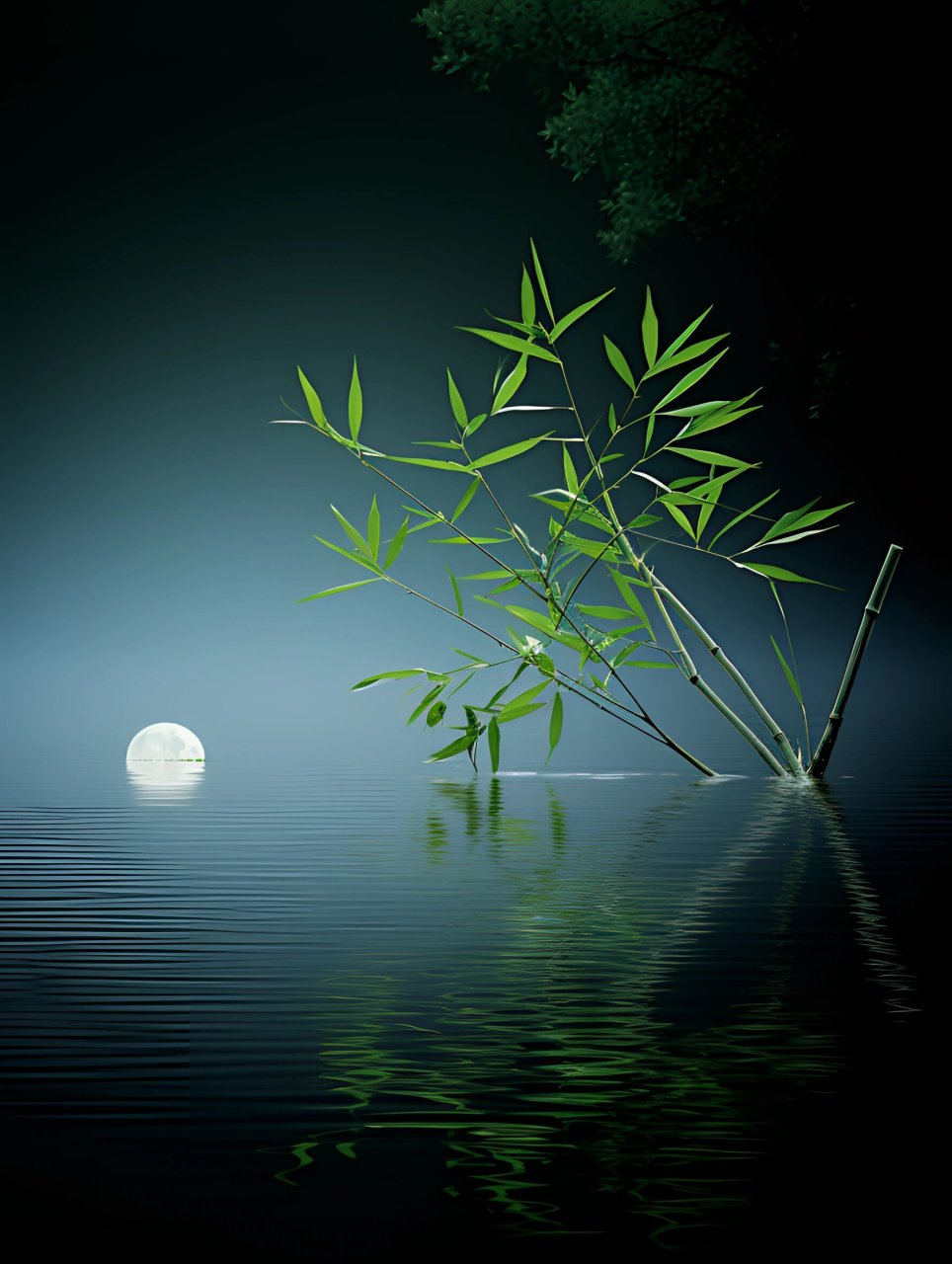 竹影摇曳月华明,清风徐来竹叶轻. 676767