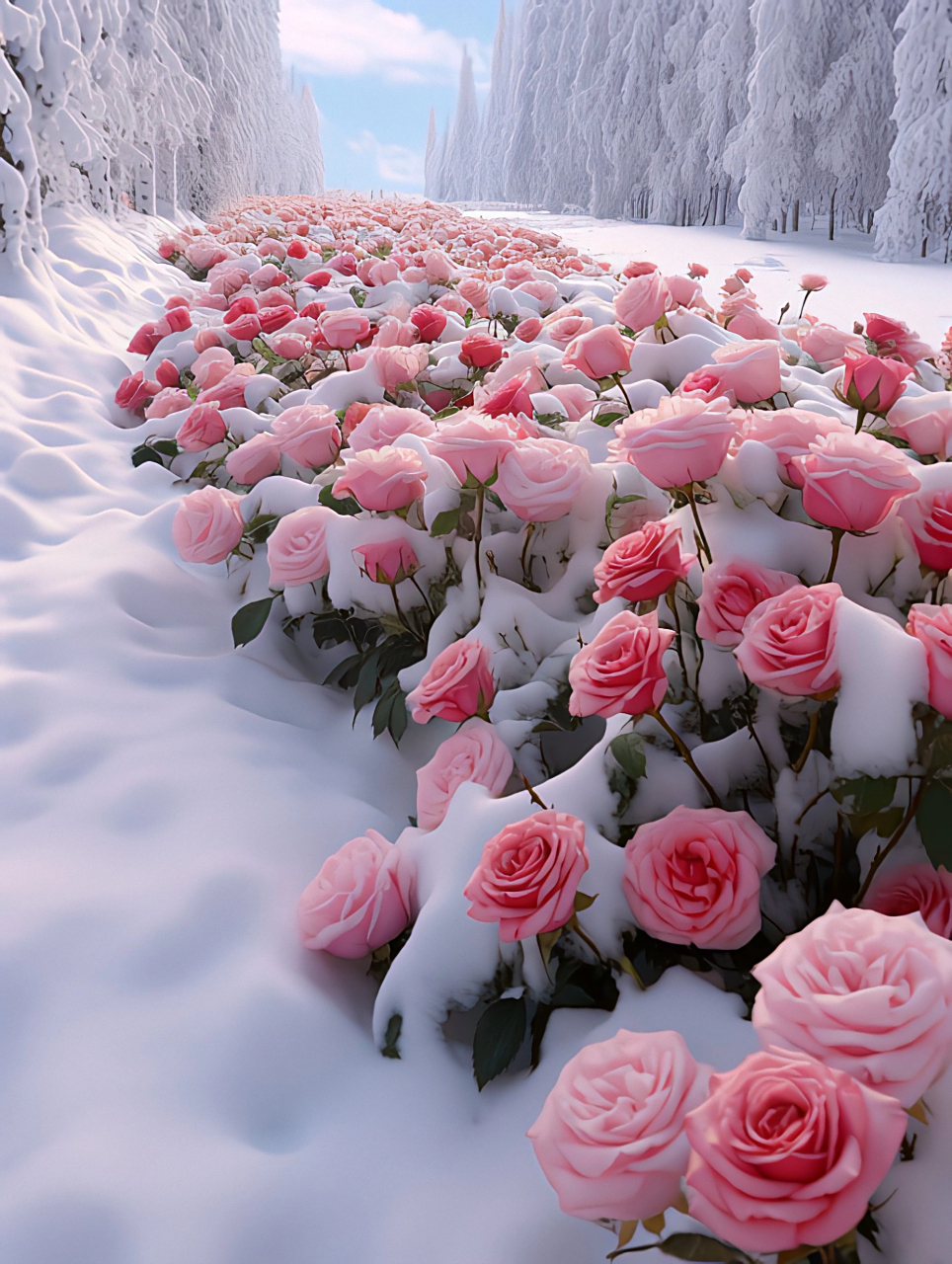 浪漫的雪地玫瑰 676767