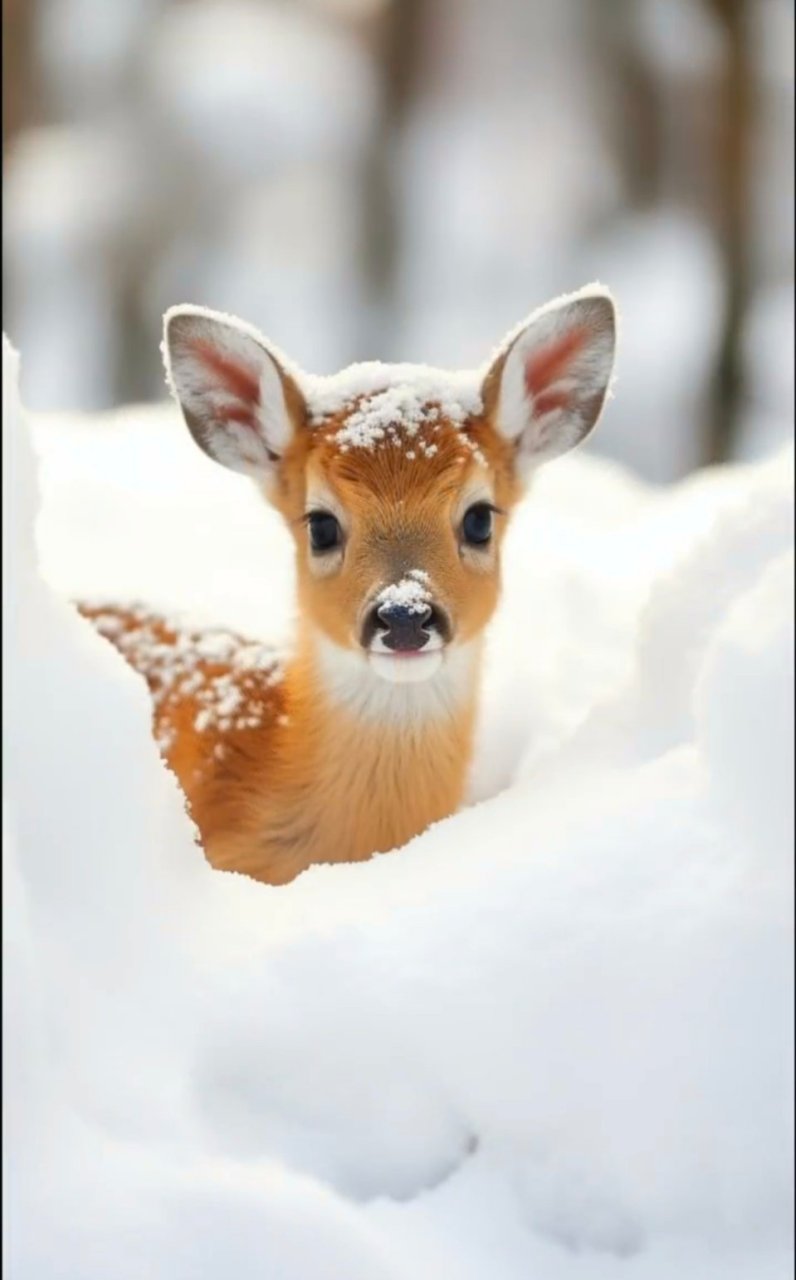 雪鹿照片图片