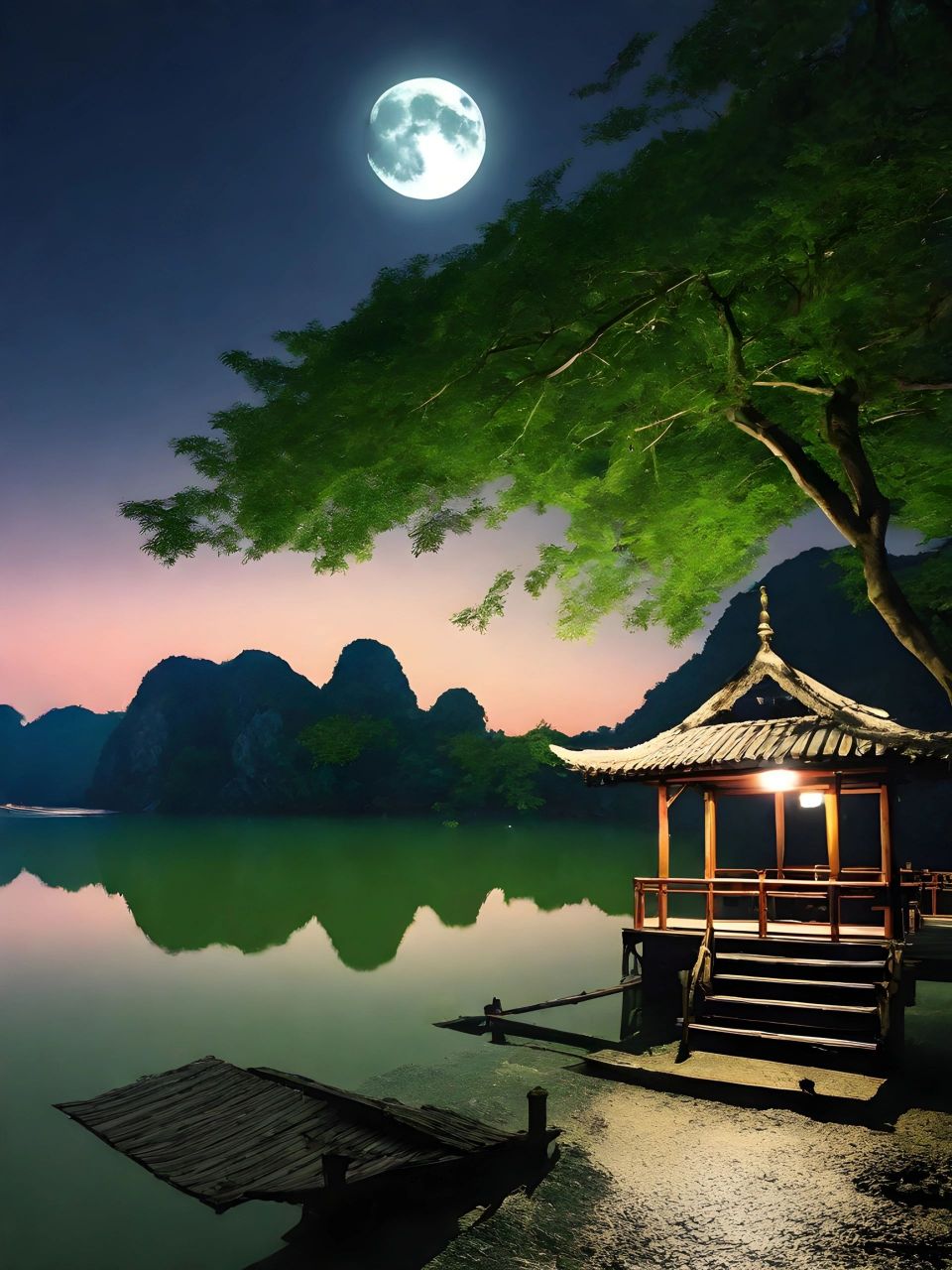 凉爽夜晚伴月光,幸福快乐一整晚! 676767