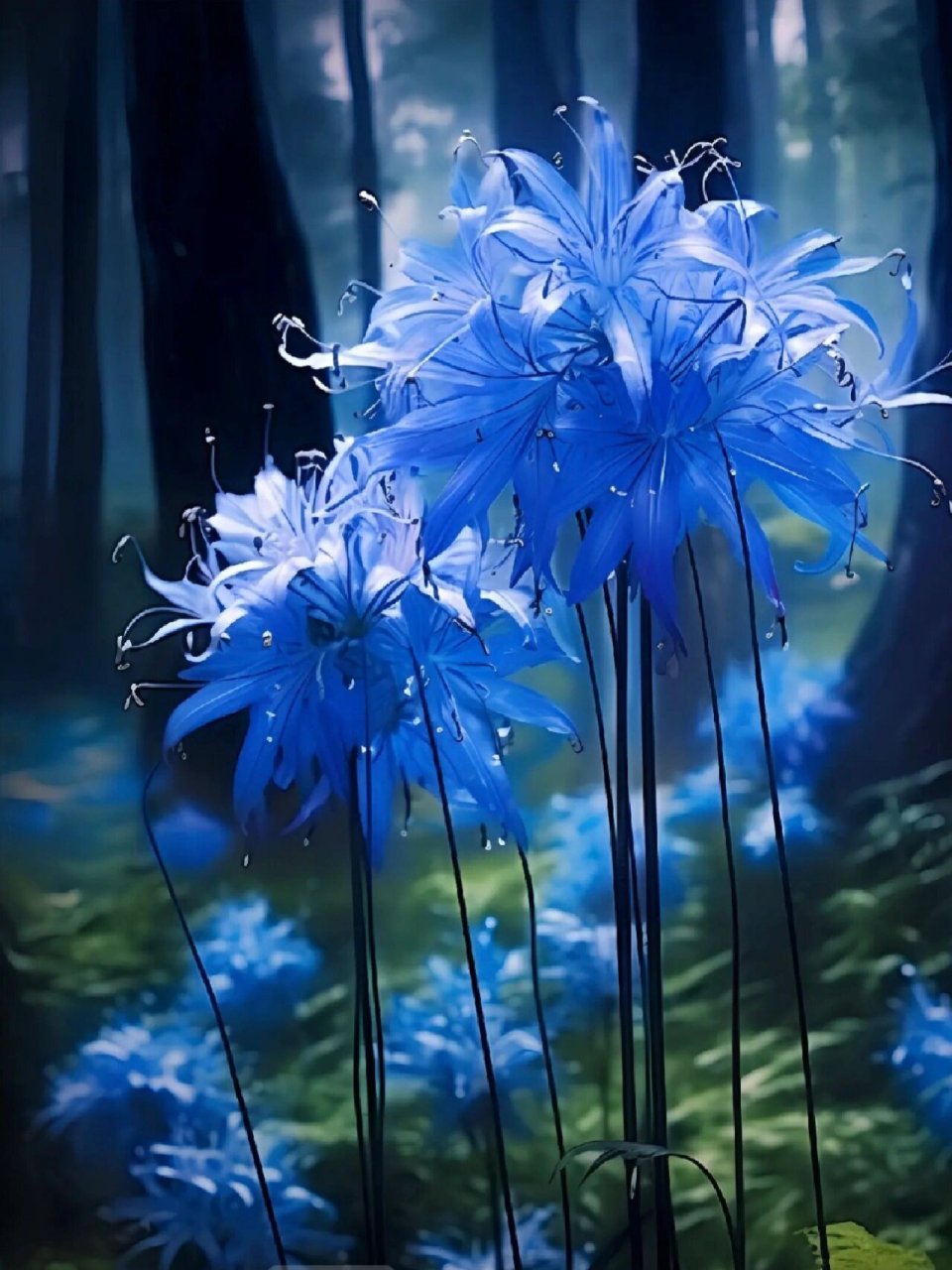 彼岸花也被称为"曼珠沙华",它的花语是:见花不见叶,见也不见花,花叶永
