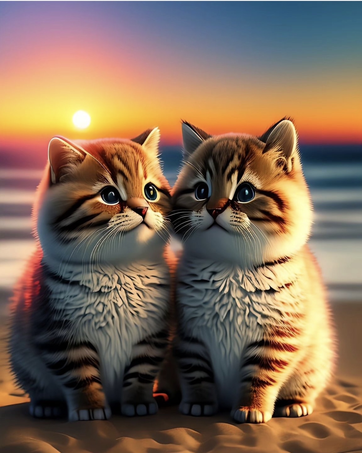 两只可爱的小猫咪,感觉心都被萌化了,仿佛整个世界都变得温柔起来