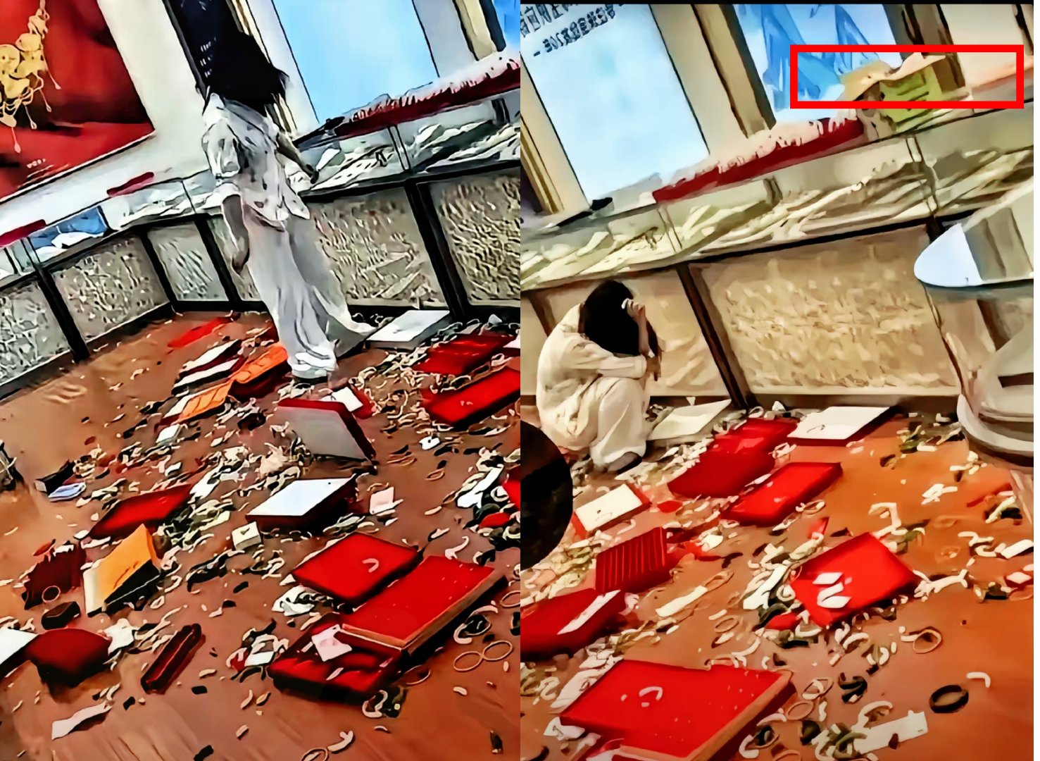 终于才知道,那小仙女在珠宝店疯砸东西时,为啥没一个工作人员上前拦着
