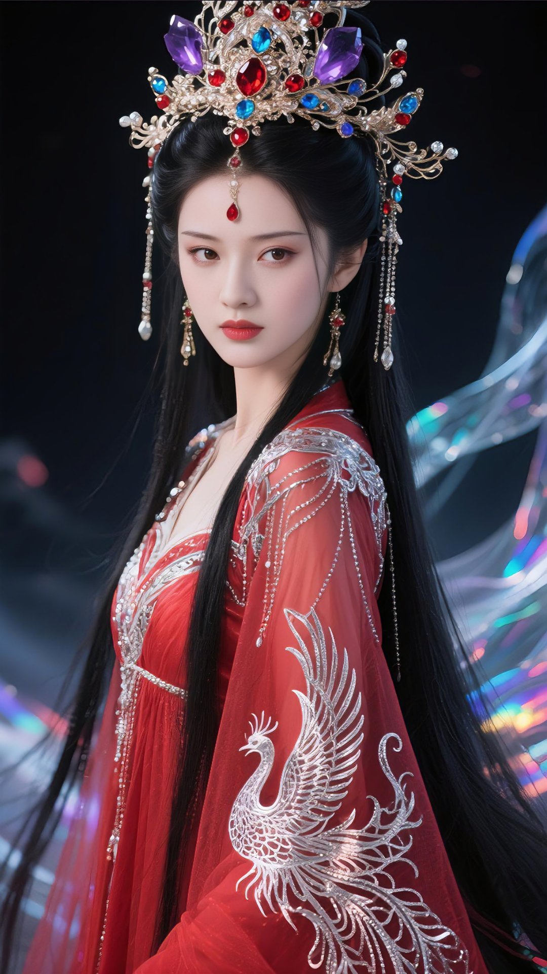 眸光流转间,仿若藏着万千星辰,于夜色中独绽风华