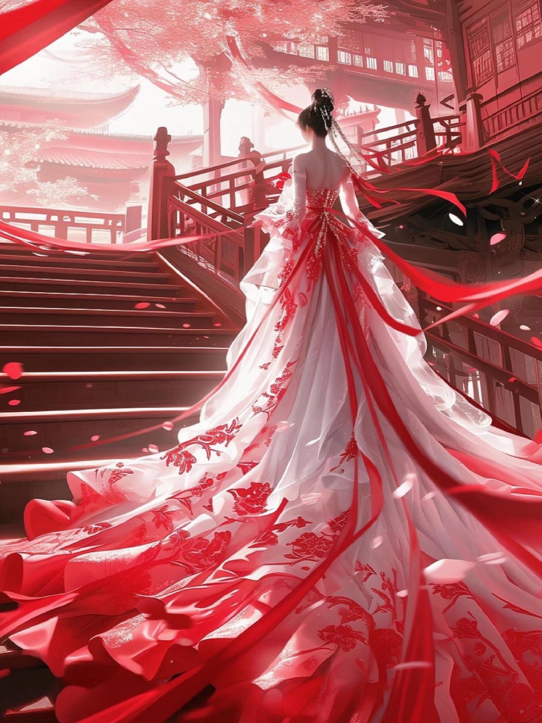 红纱女生古风背景