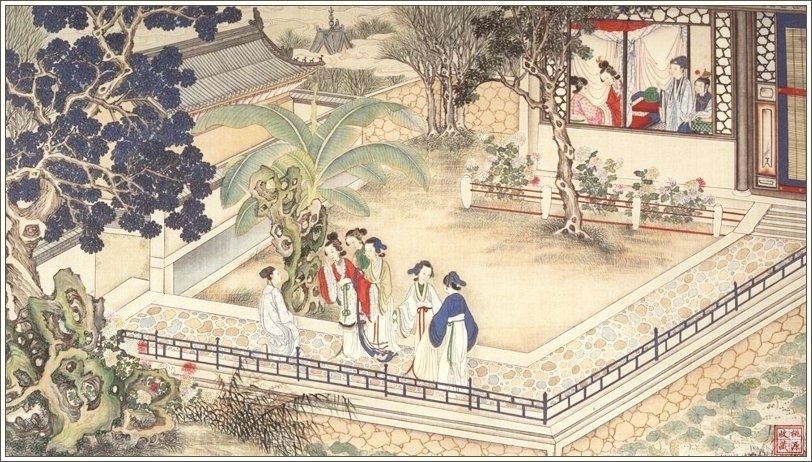 秦可卿的房间里悬挂的是《海棠春睡图》,这副图的内容为唐明皇登