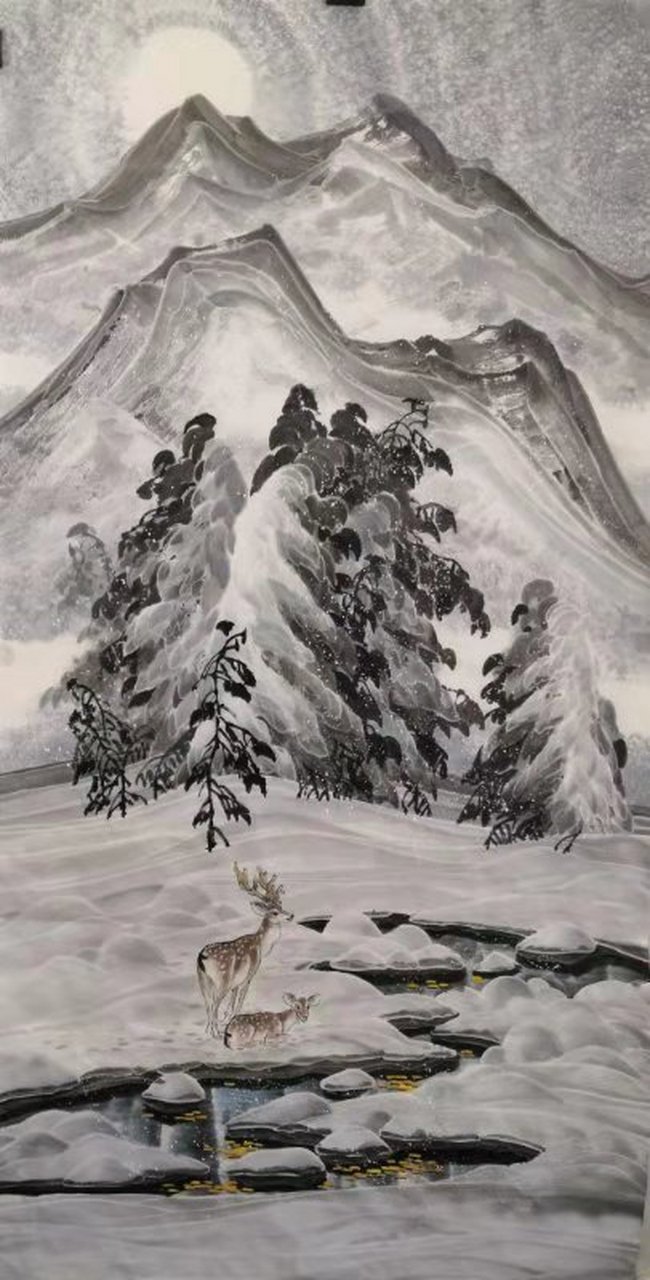 冰雪画家邹秀梅老师作品,她生于中国雪乡!