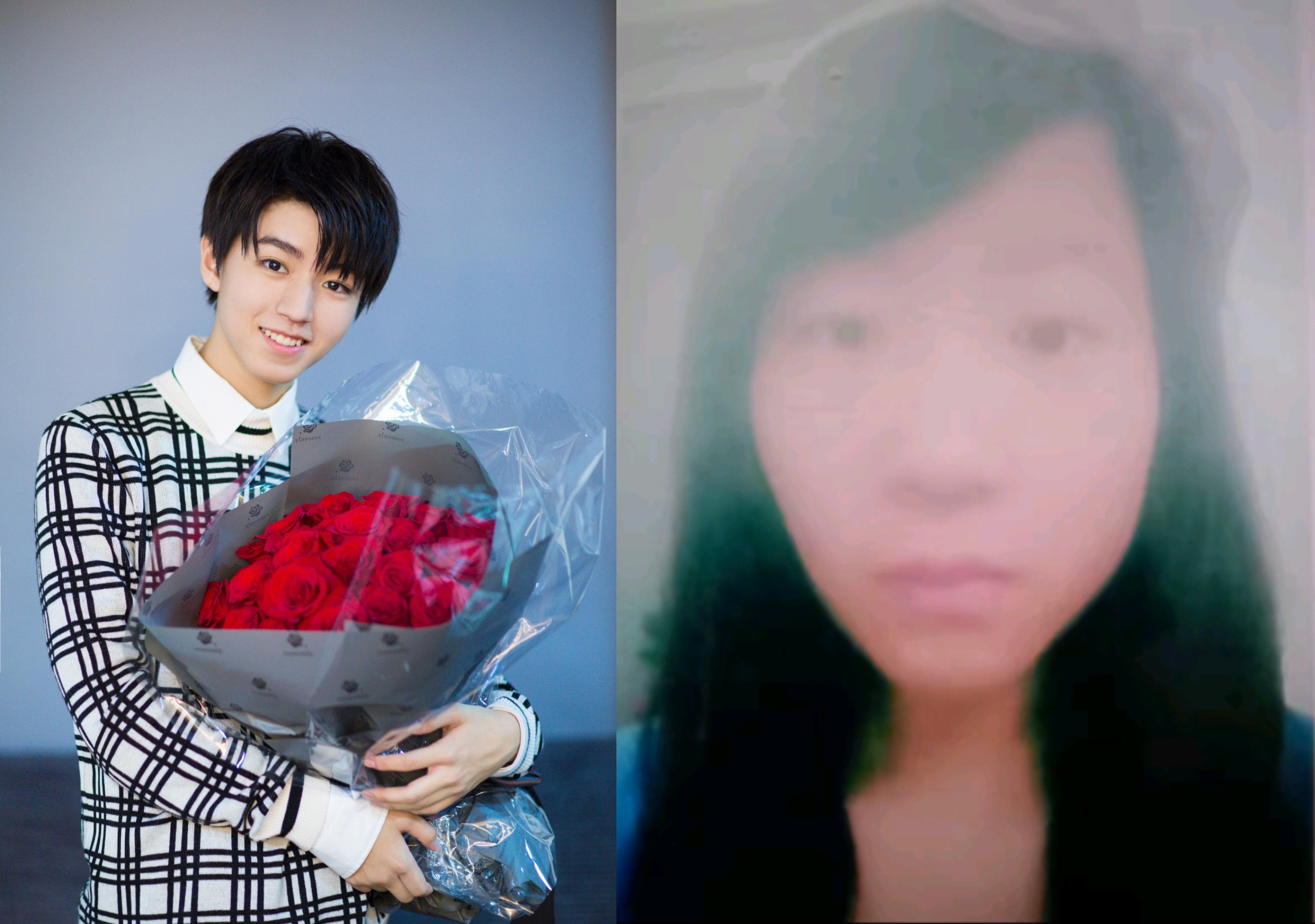 双胞胎聂莹莹和王俊凯的照片