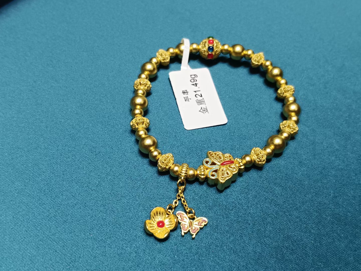足金古法烧蓝手串,新款来了
