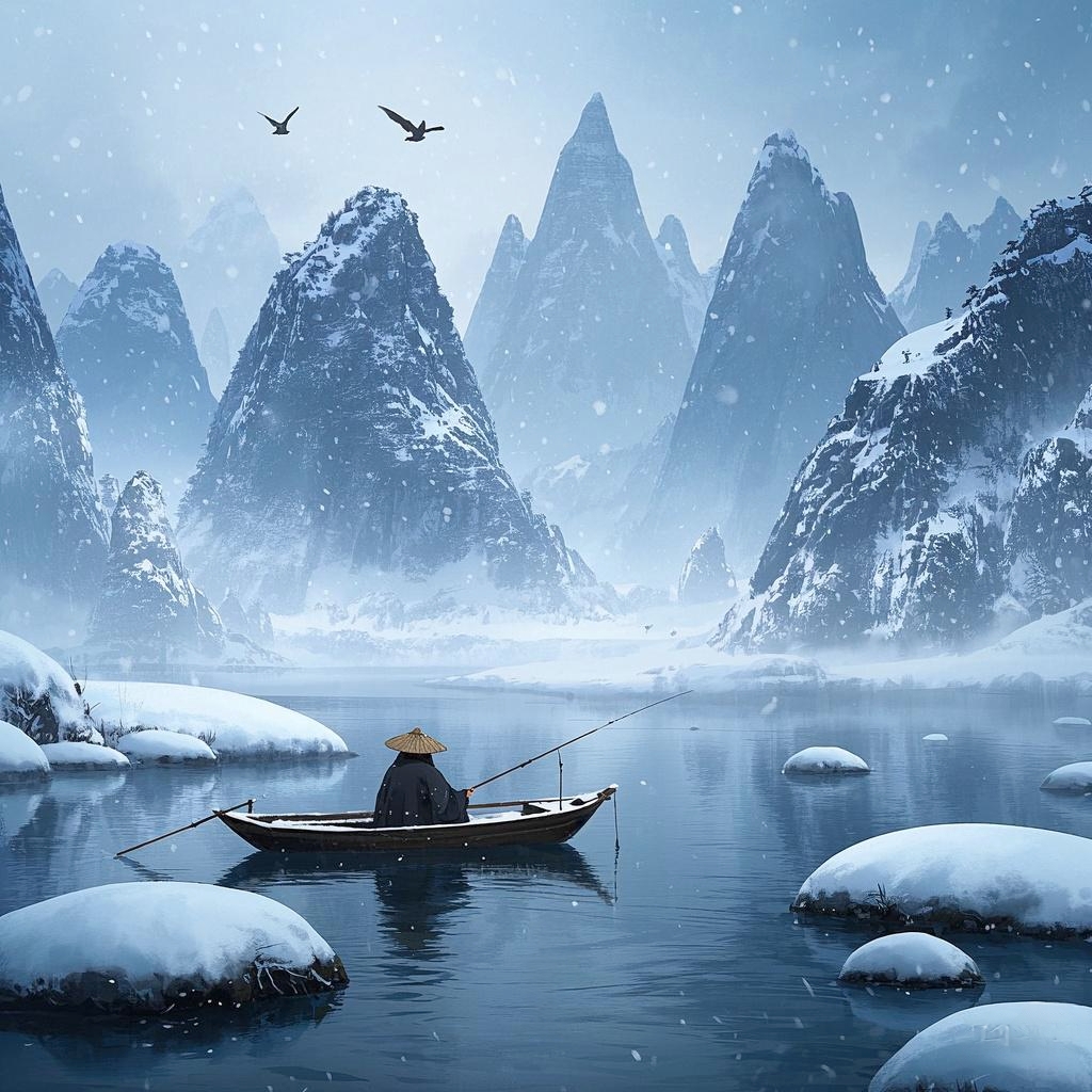 香钩一甩潜入水,钓得一仓鲤鱼蹦