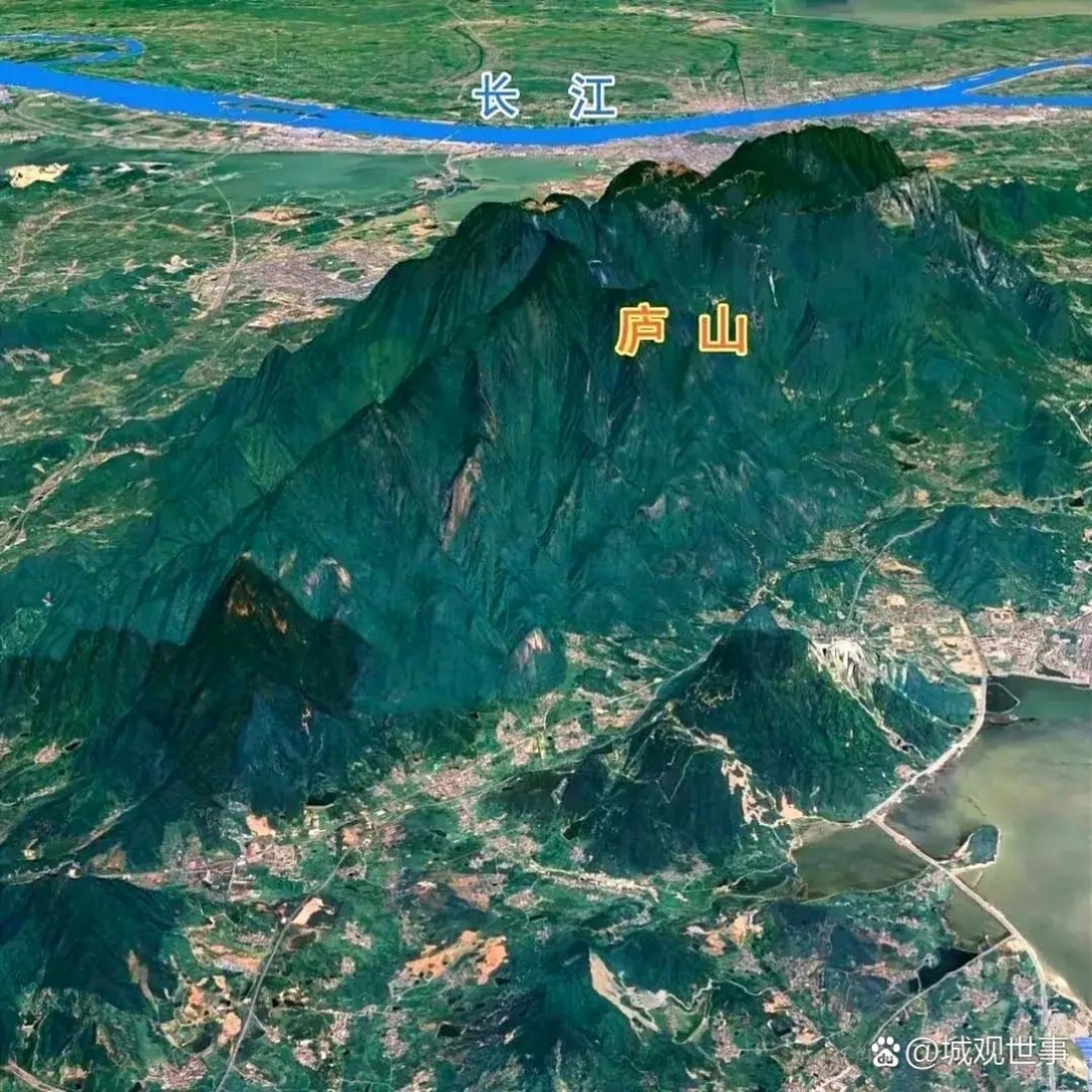 江西省九江市庐山,典型的横断山脉,耸立于长江与鄱阳湖之间,风景优美