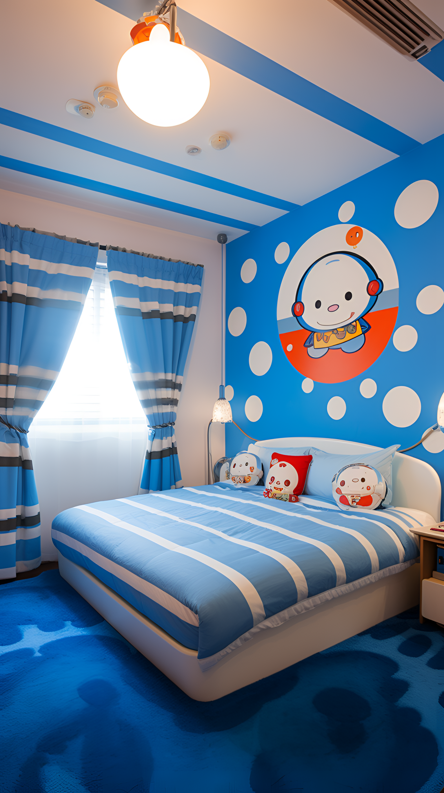 多个枕头,仿佛是一个小小的山丘,为孩子带来无尽的想象空间.