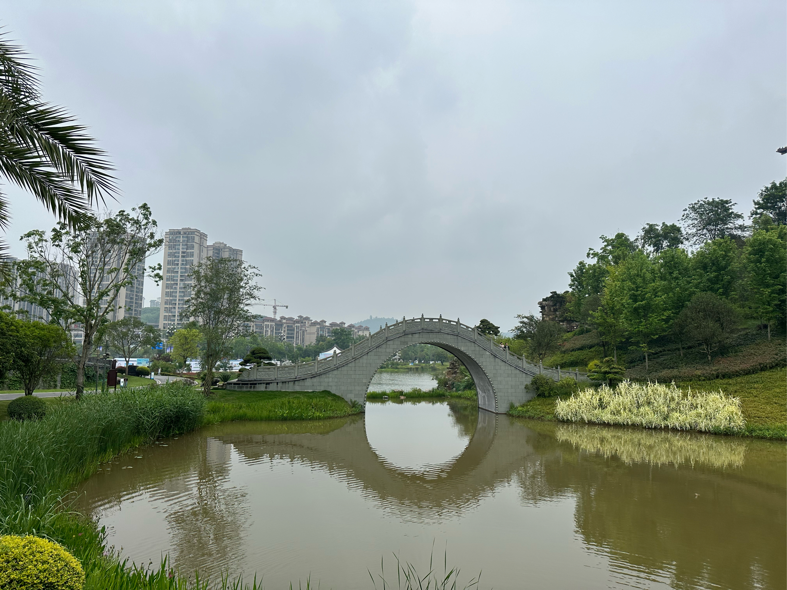 尽管眼下已经进入了初夏时节,但大足香国公园里,绿意葱笼,鲜花盛开