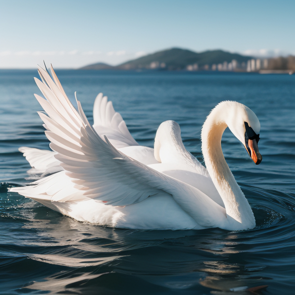 天鹅是一种美丽的鸟类,具有以下特征: - **外形**:天鹅的羽毛洁白