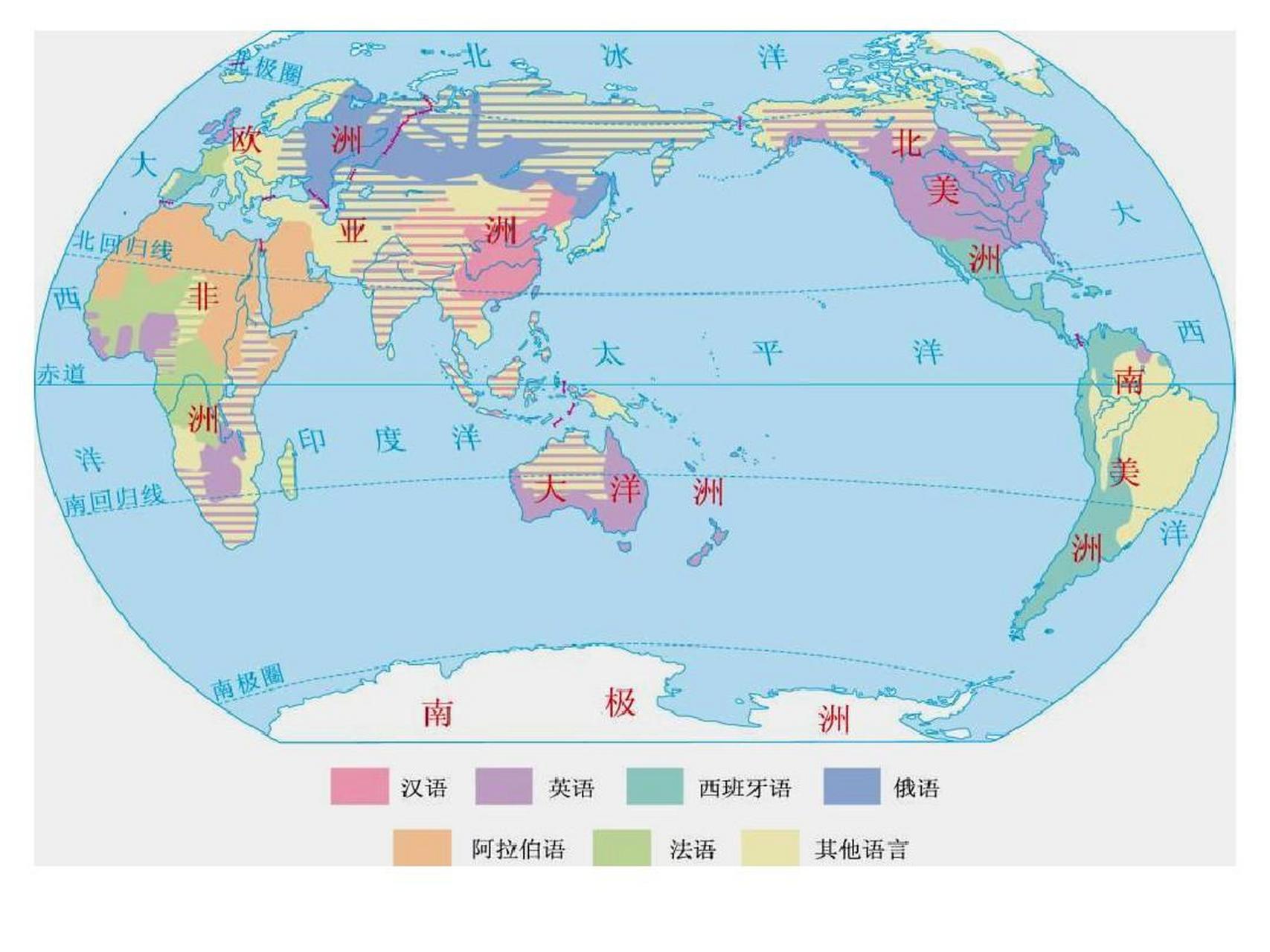 世界语言分布图