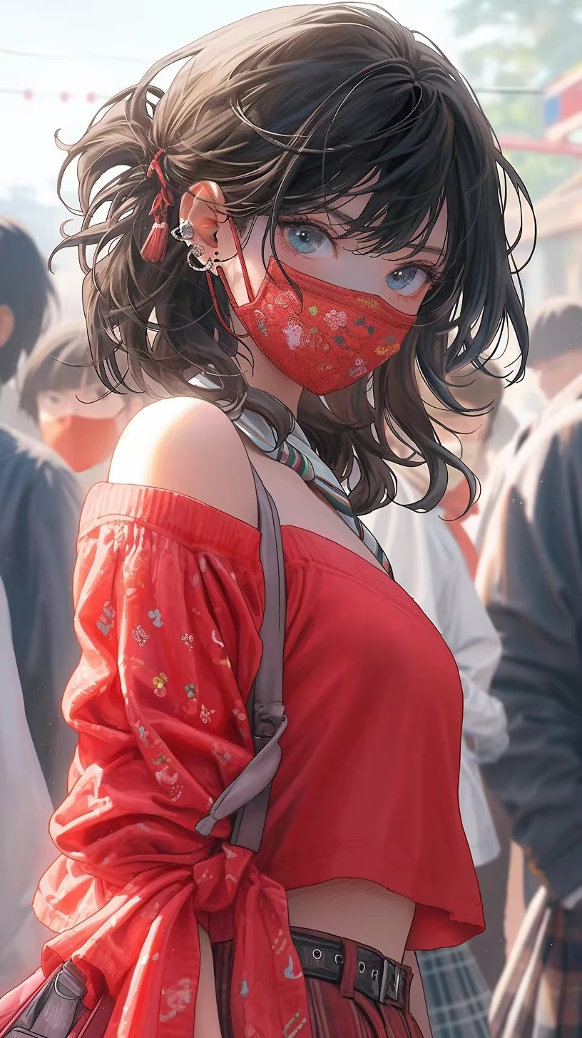 红色少女在虚拟世界中展现出万千姿态,她们身姿摇曳,笑颜如花,仿佛是