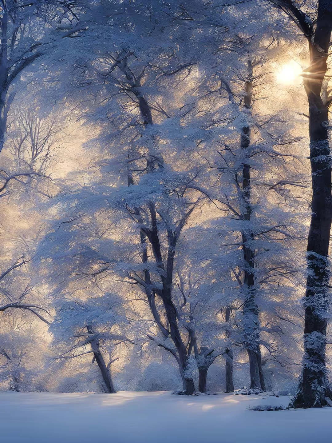 随手拍的冬季封神照片#  "冬季的树林,被雪装点得如诗如画.