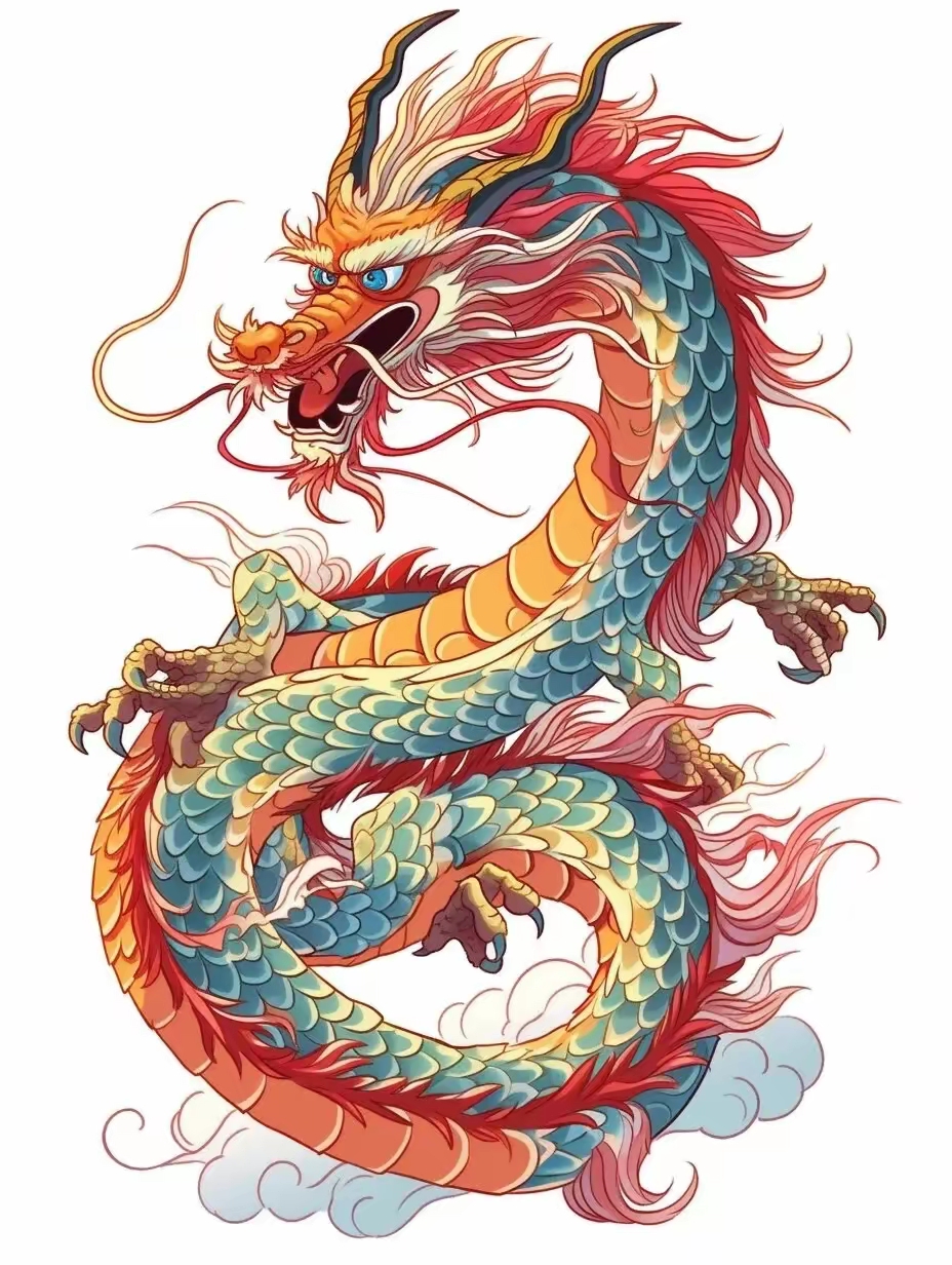 中国龙是一种神话传说中的神秘生物,具有强大的力量和神奇的能力,能够