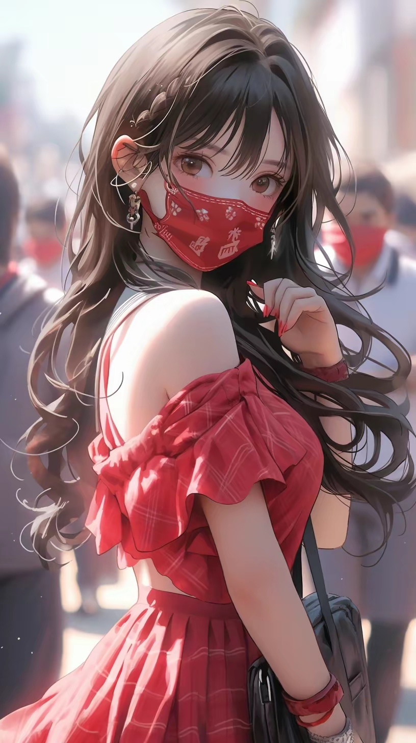 红色少女在虚拟世界中展现出万千姿态,她们身姿摇曳,笑颜如花,仿佛是