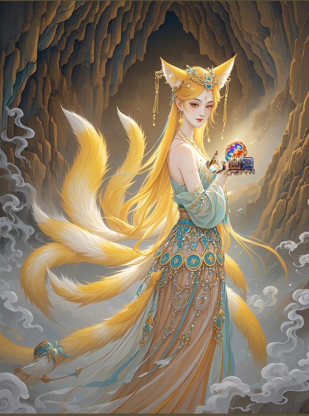 , 我以狐仙镇百鬼八尾狐黄色狐仙小狐狸精十尾狐黄色精灵传说