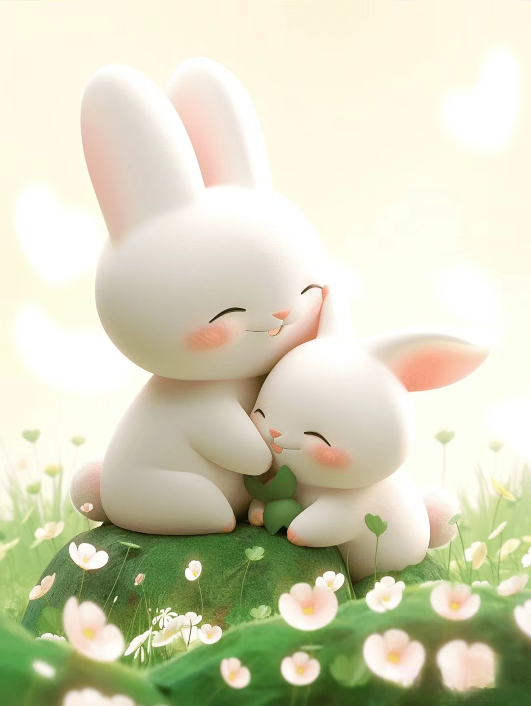 "94和兔兔的浪漫时刻9293  草地上的小兔子,真的太治愈了!