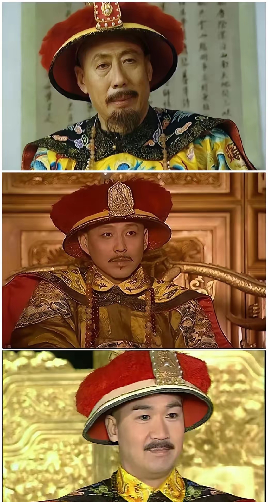 焦晃,陈道明,张国立,三位实力派演员,在影视剧中再现帝王风采,每一部