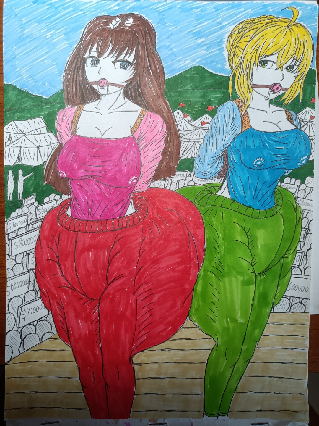 型月四大花旦穿着舞女伊娥裤和高跟鞋,穿越到了异世界的草原上,因为穿