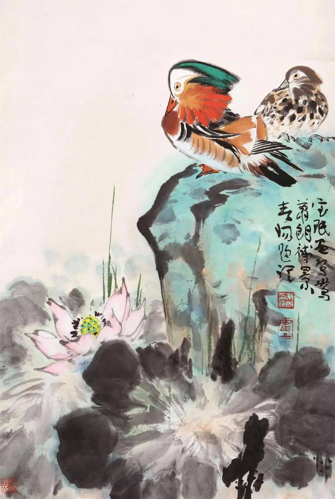 萧朗先生的鸳鸯荷花图 是不是有点俗