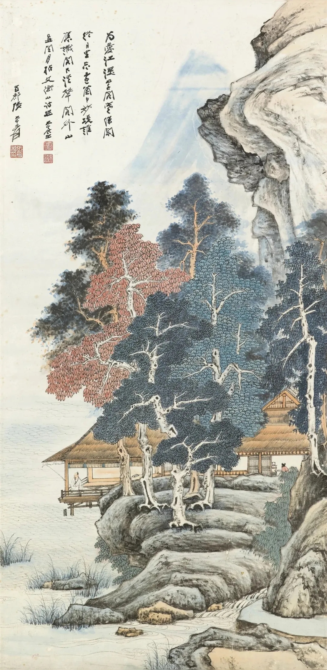 山居秋暝,松间小路,流水潺潺,一幅宁静的古画