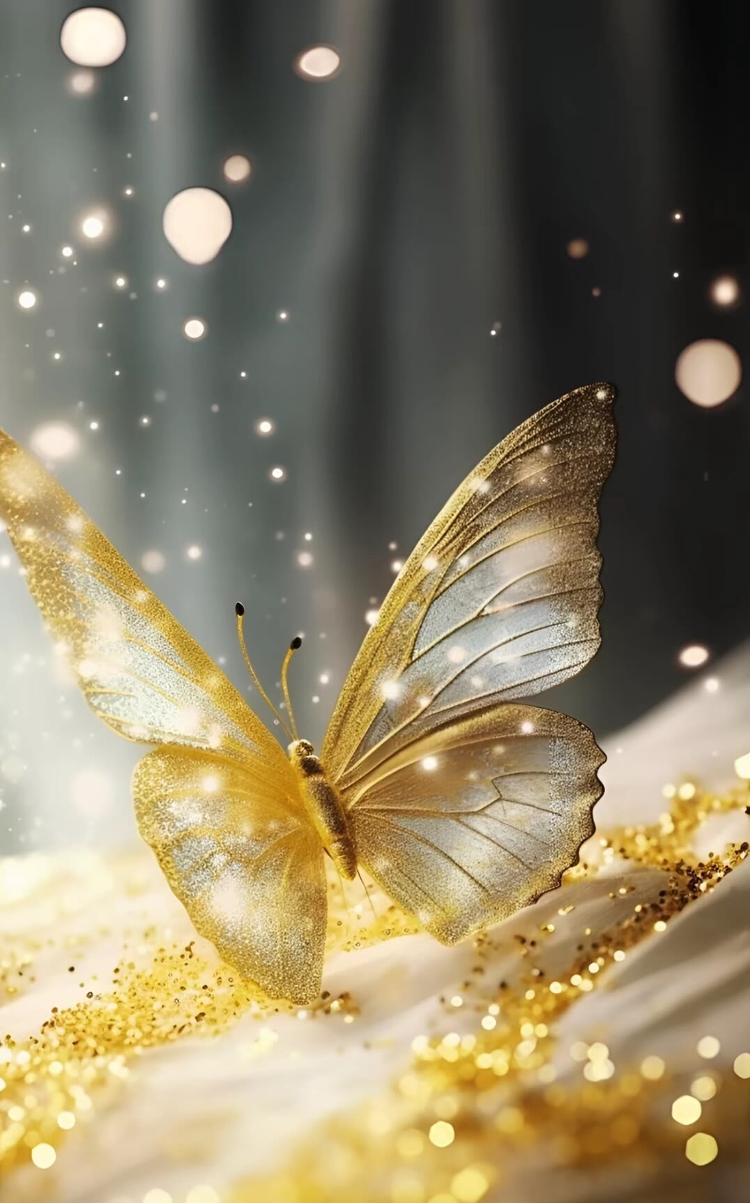 金属光泽的梦幻蝴蝶,黑暗中绽放的金色魅力!