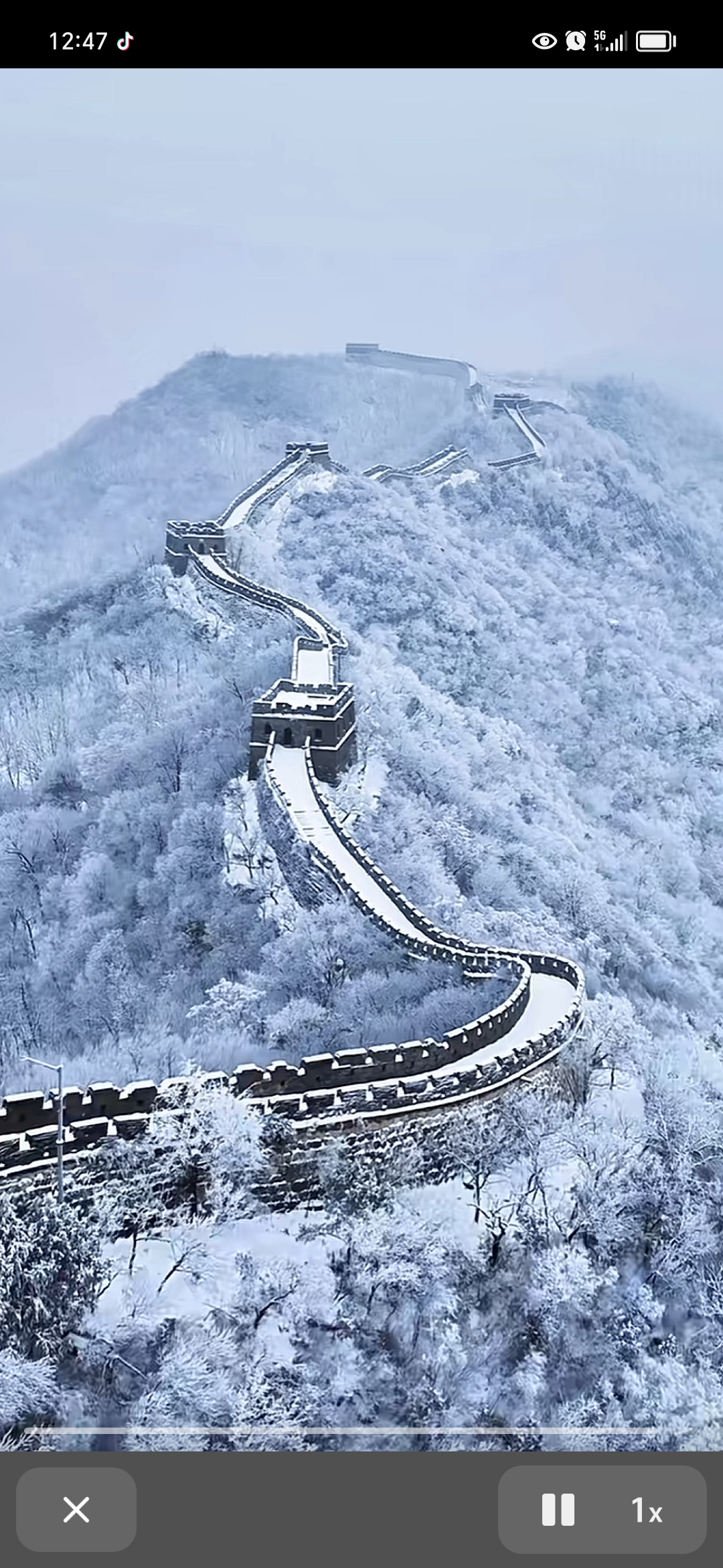 万里长城雪景图片