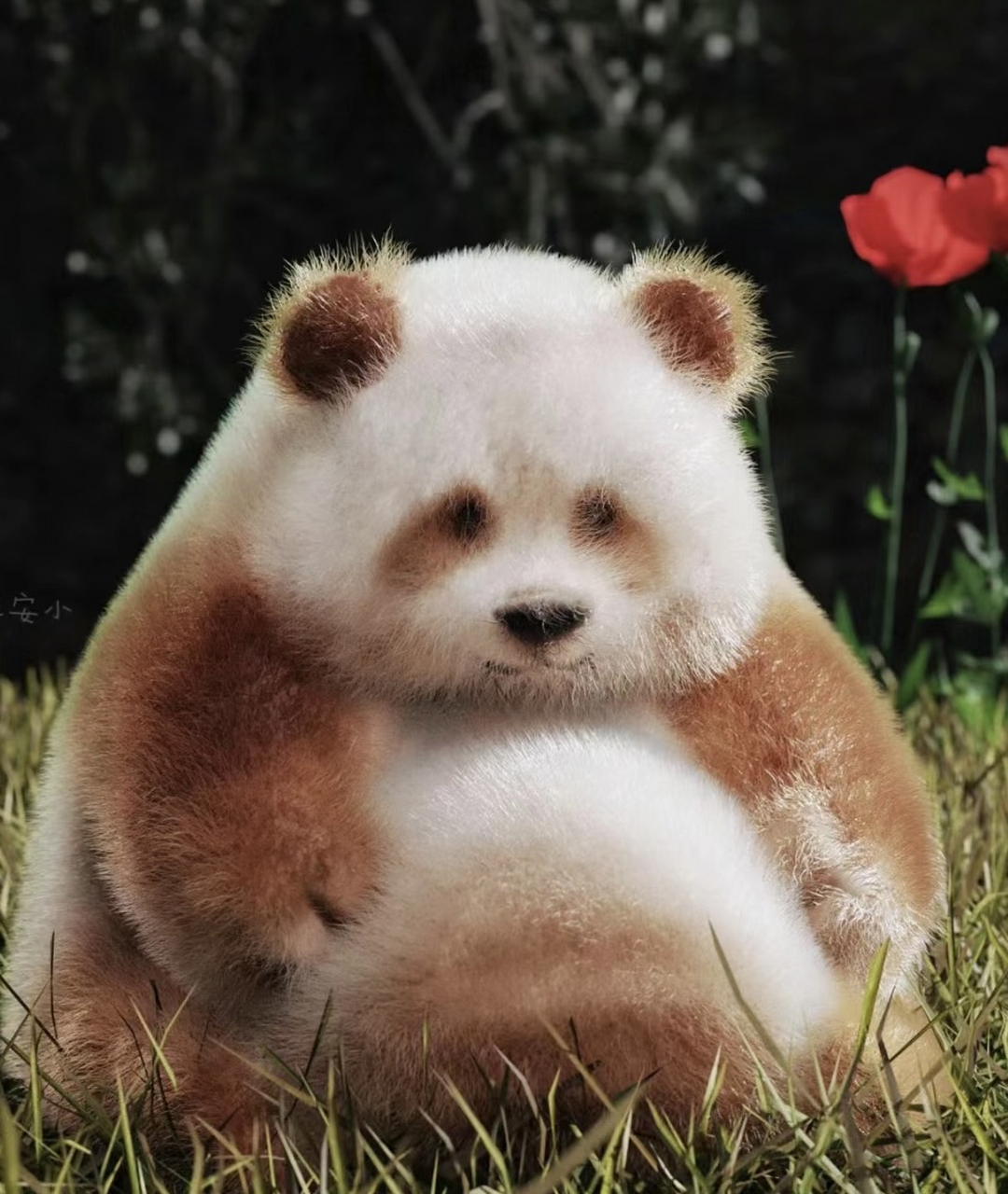 棕色大熊猫都是在秦岭一代发现的,目前只存活七仔这一只棕色大熊猫.