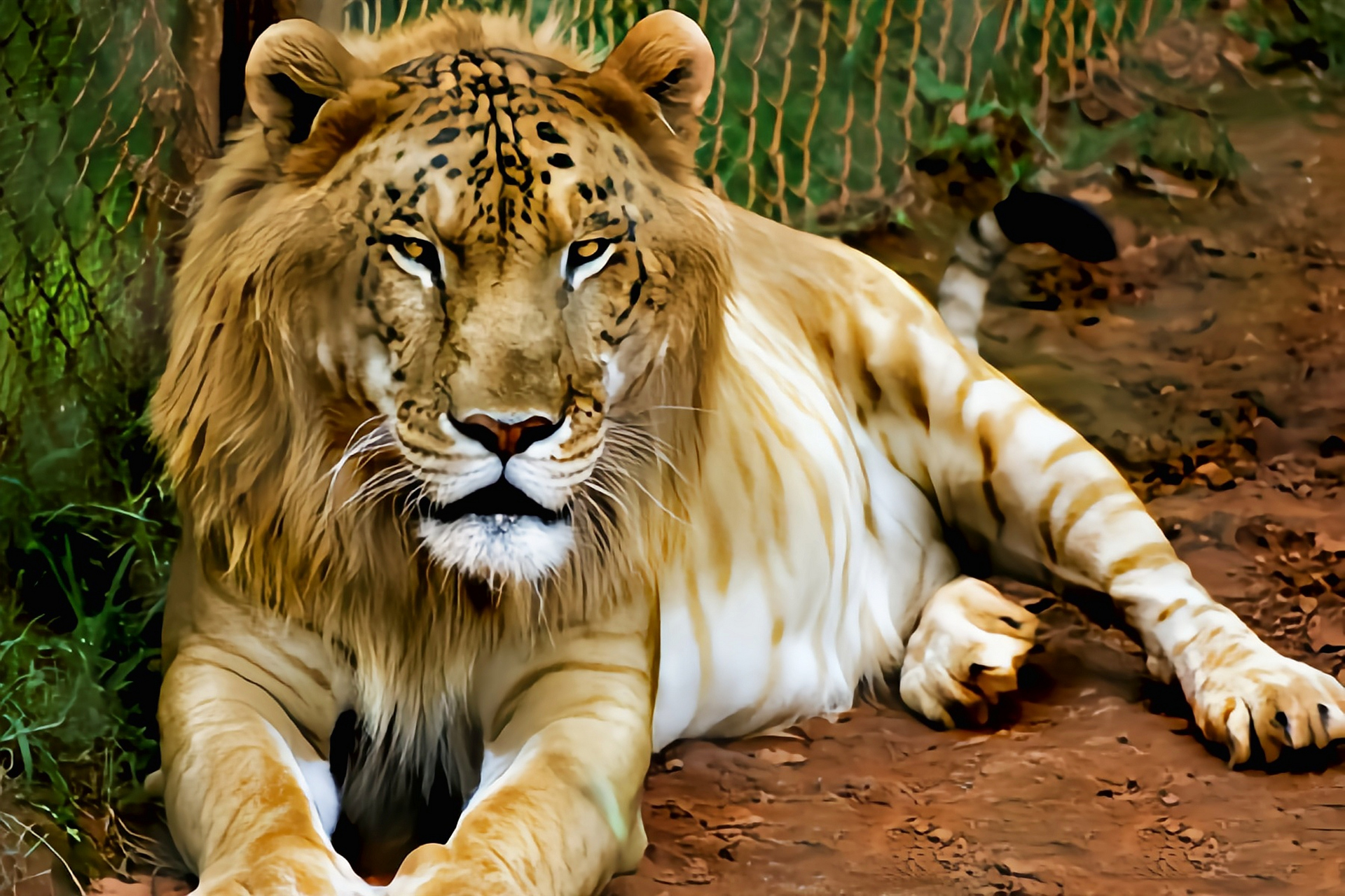 世界上最早出生的狮虎兽诞生于法国一家动物园里,寿命长达20年,目前