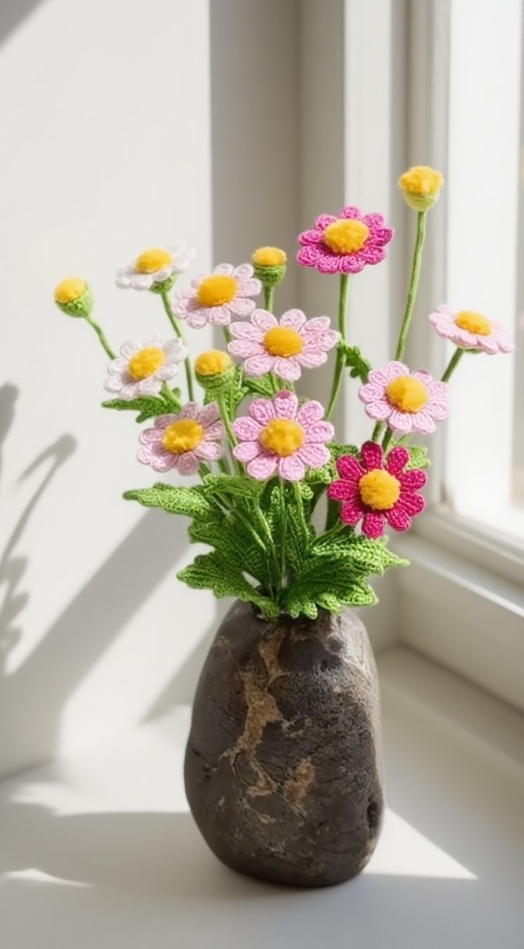 手工钩织教程# 钩织一大束小雏菊