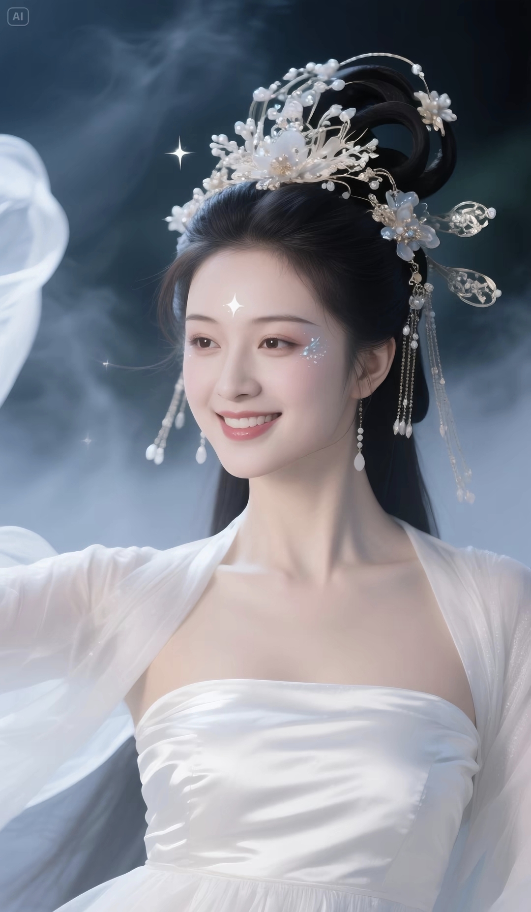 古风小仙女绝美了,白衣头饰皆璀璨,这颜值谁能扛得住!