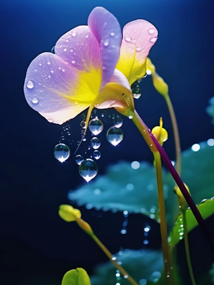 雨露润泽的花朵