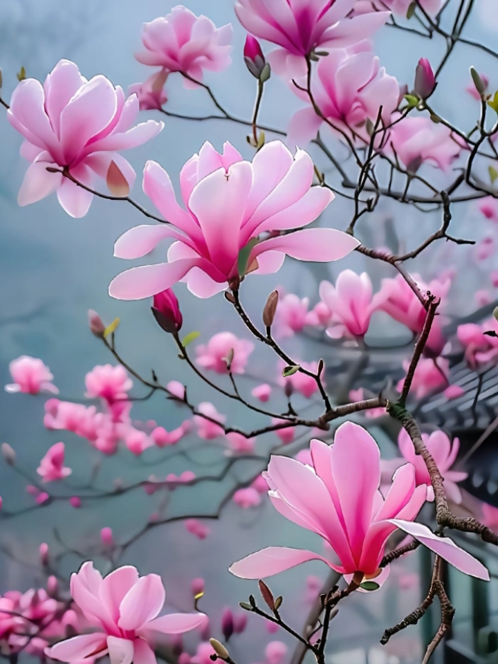 这棵粉色花朵的树,仿佛是春天最美的使者,带来无尽的生机与希望.