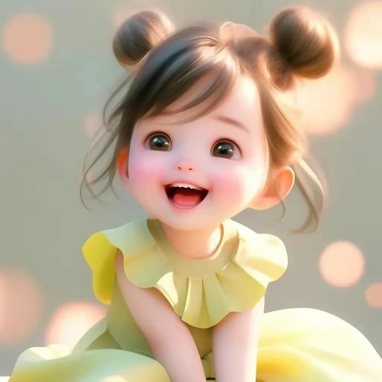 呆萌可爱的小女孩