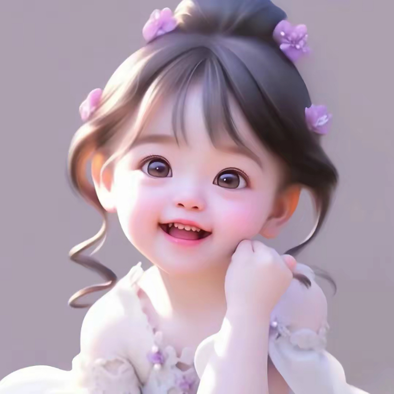 呆萌可爱的小女孩