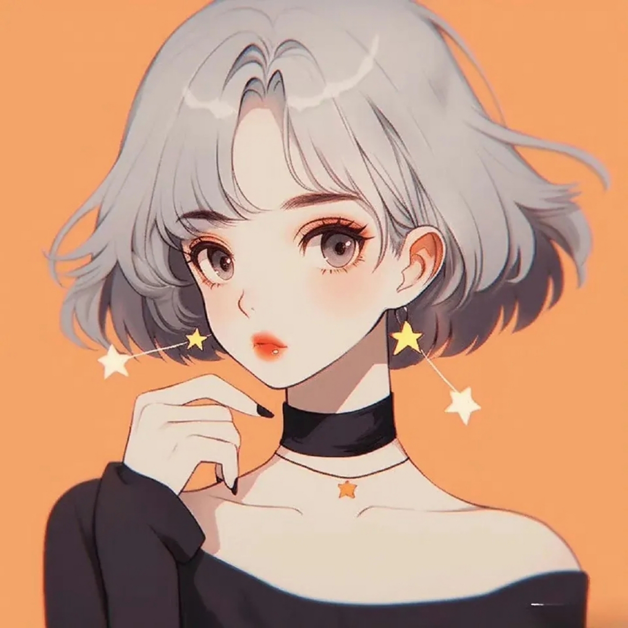 个性短发女生头像