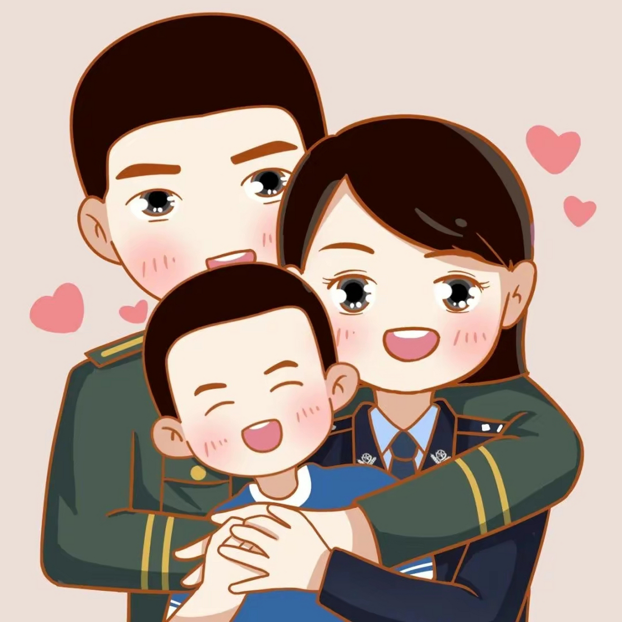 军人亲子头像