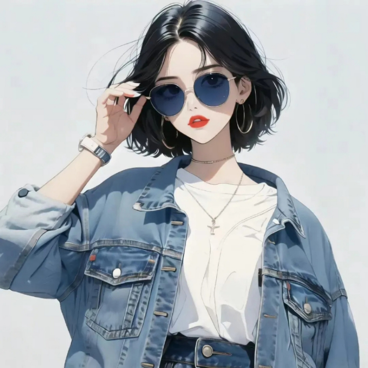 个性短发女生头像