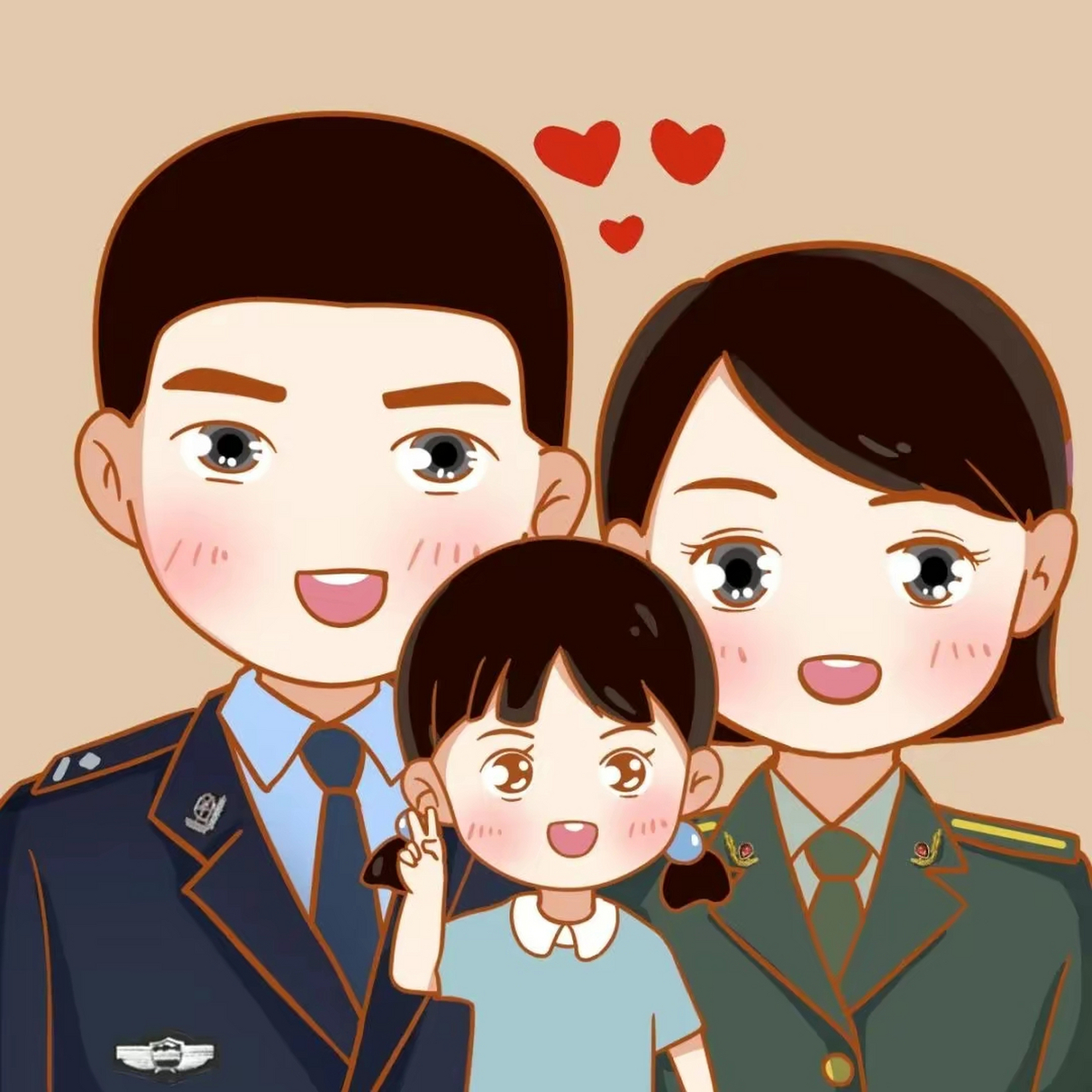 军人亲子头像
