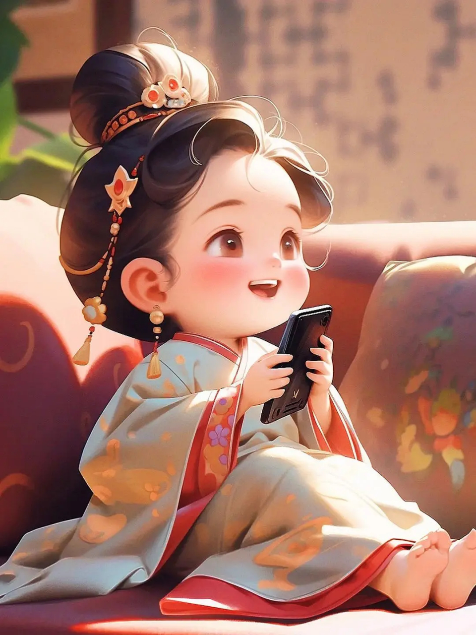 爱玩手机的女孩