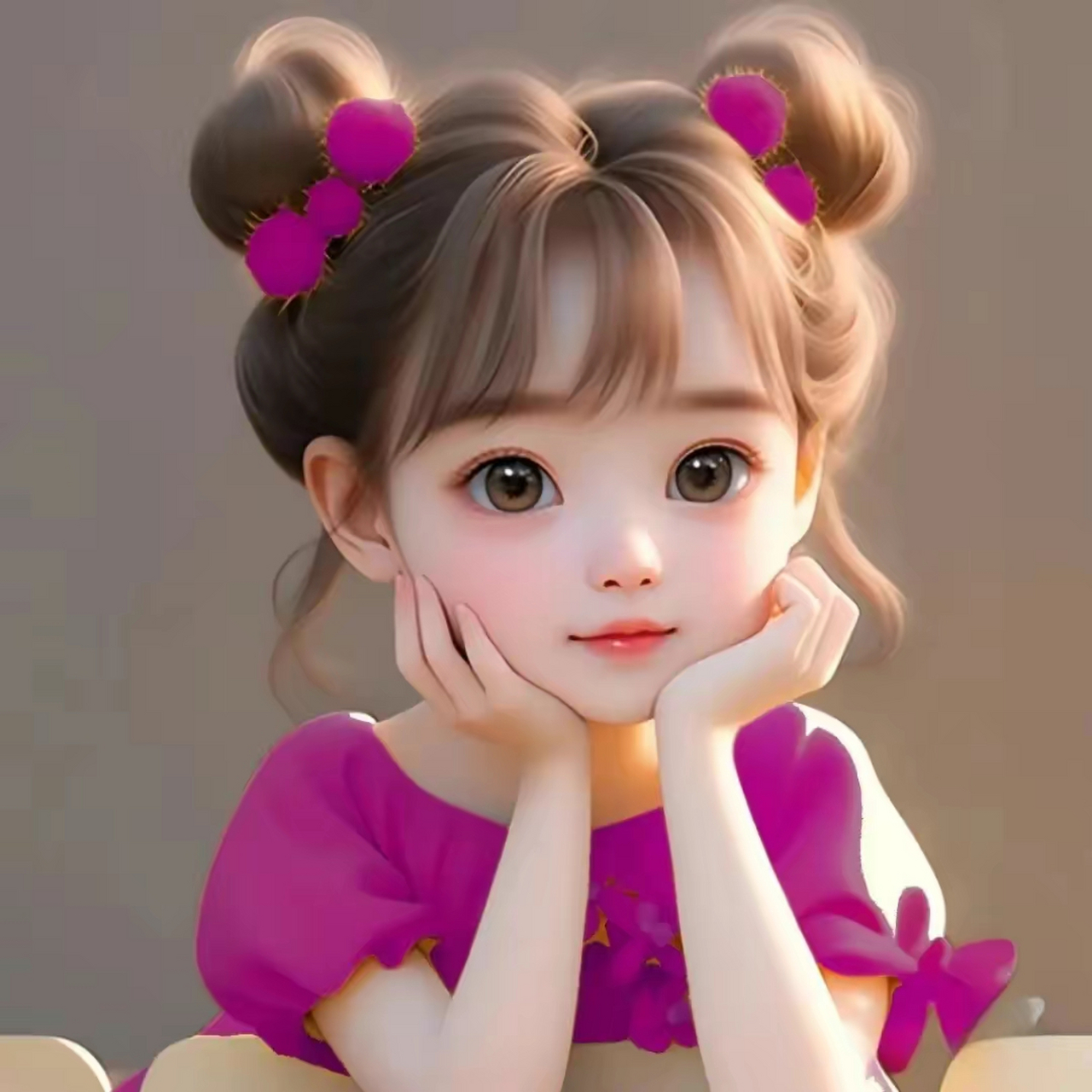 呆萌可爱的女孩