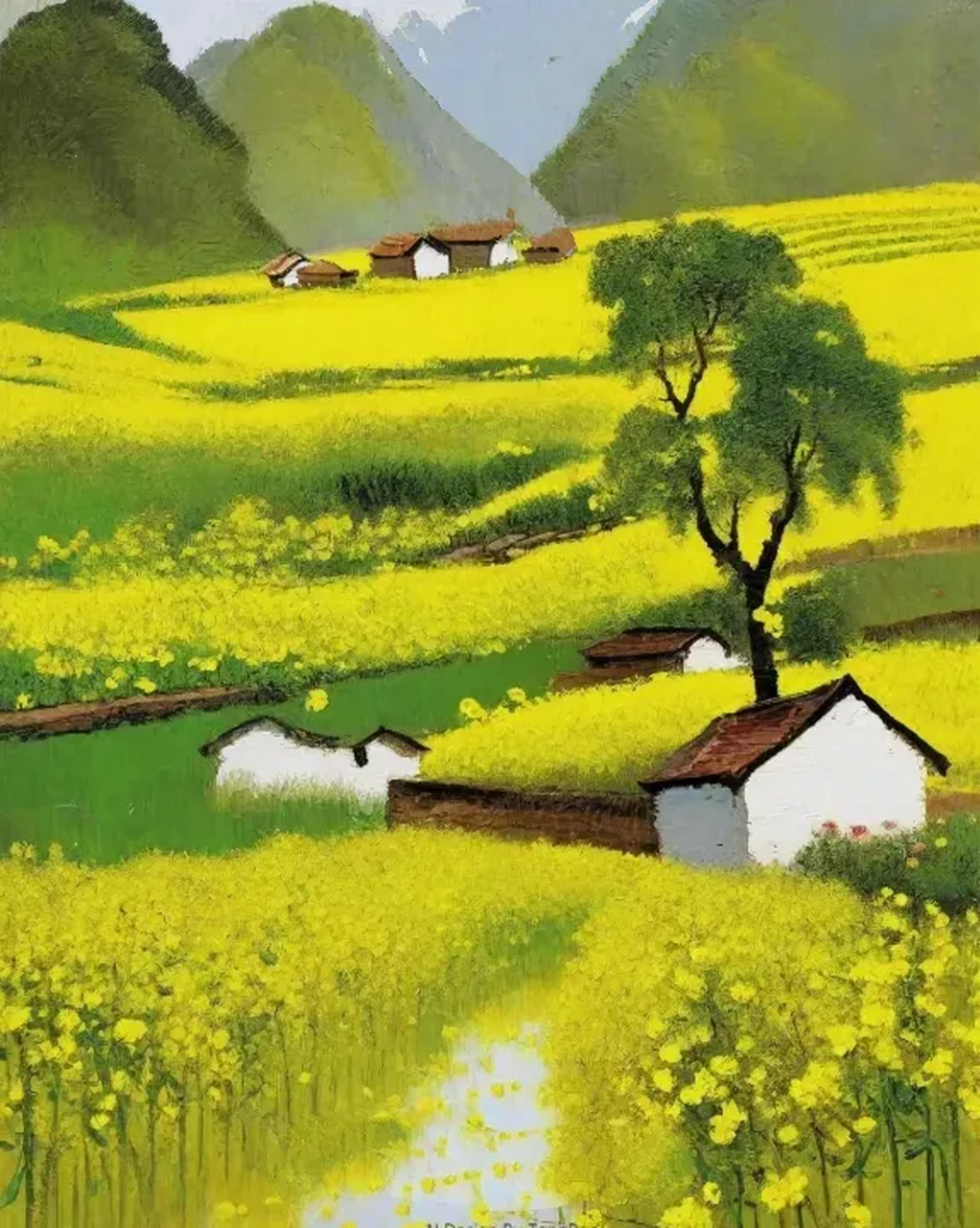 插画田园风光