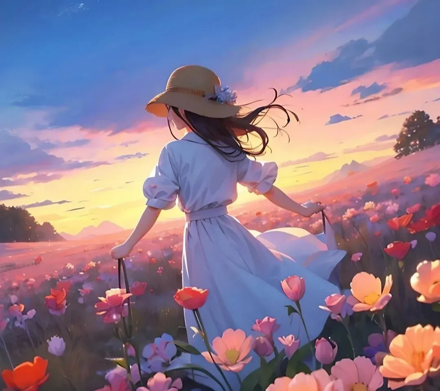 少女的背影,唯美的意境